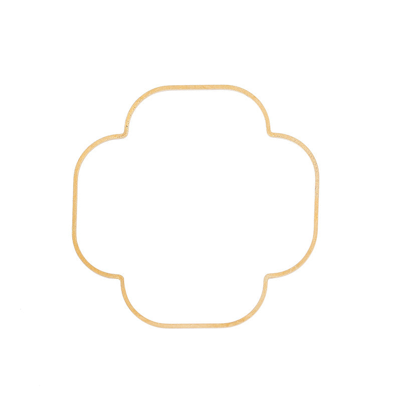 Jewelry Making Gold Quatrefoil Wire Frame for DIY Handmade Craft Accessories